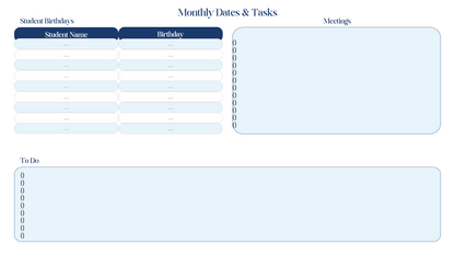 Teacher Planner Template 2026-2027